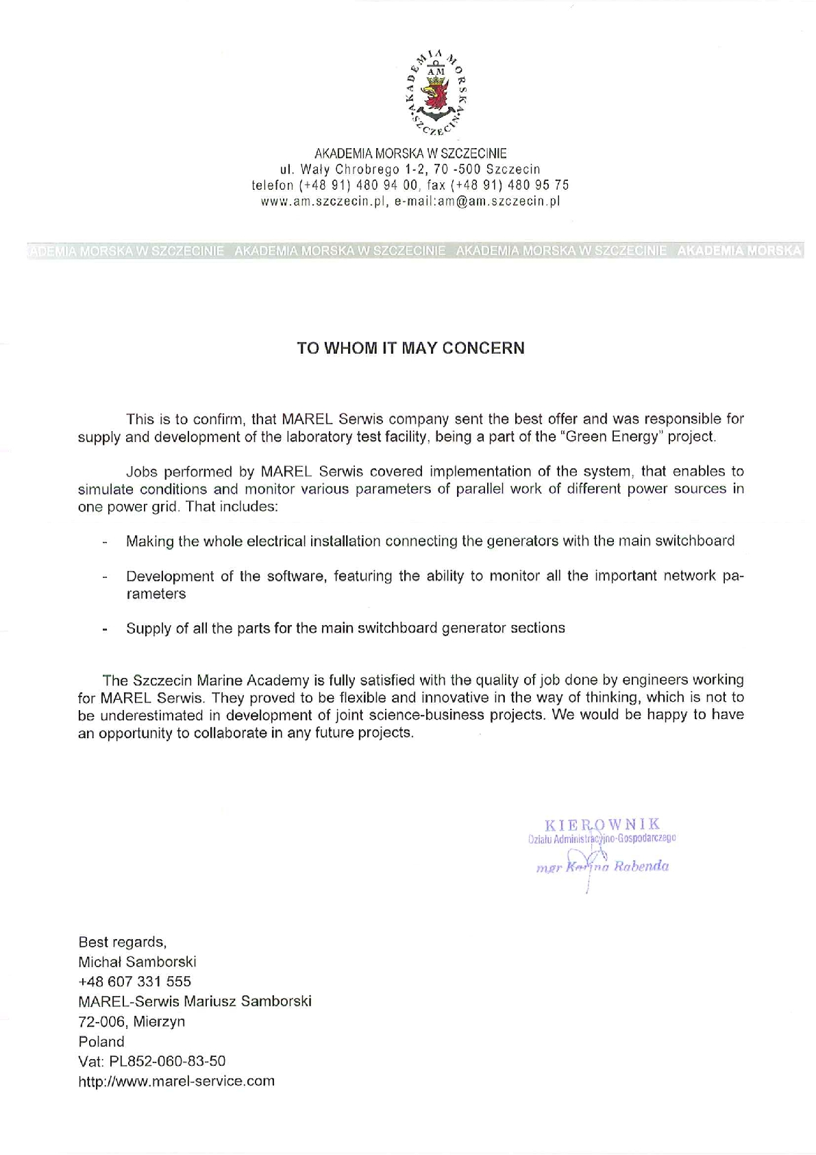 Document thumbnail: Maritime University of Szczecin