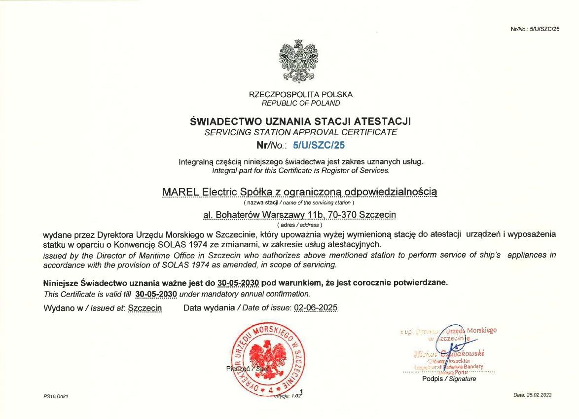Document thumbnail: Certificate of Recognition — Certification Station, UM (Maritime Office)
