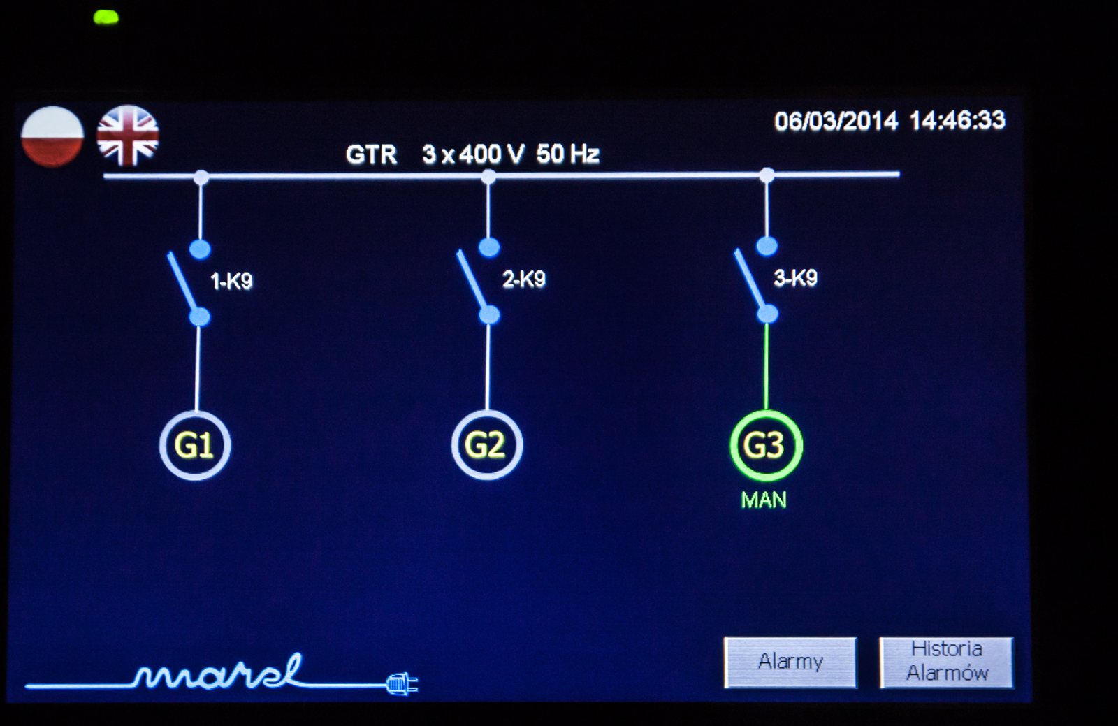 Generator synchronisation test rig — "Green Energy" — project documentation