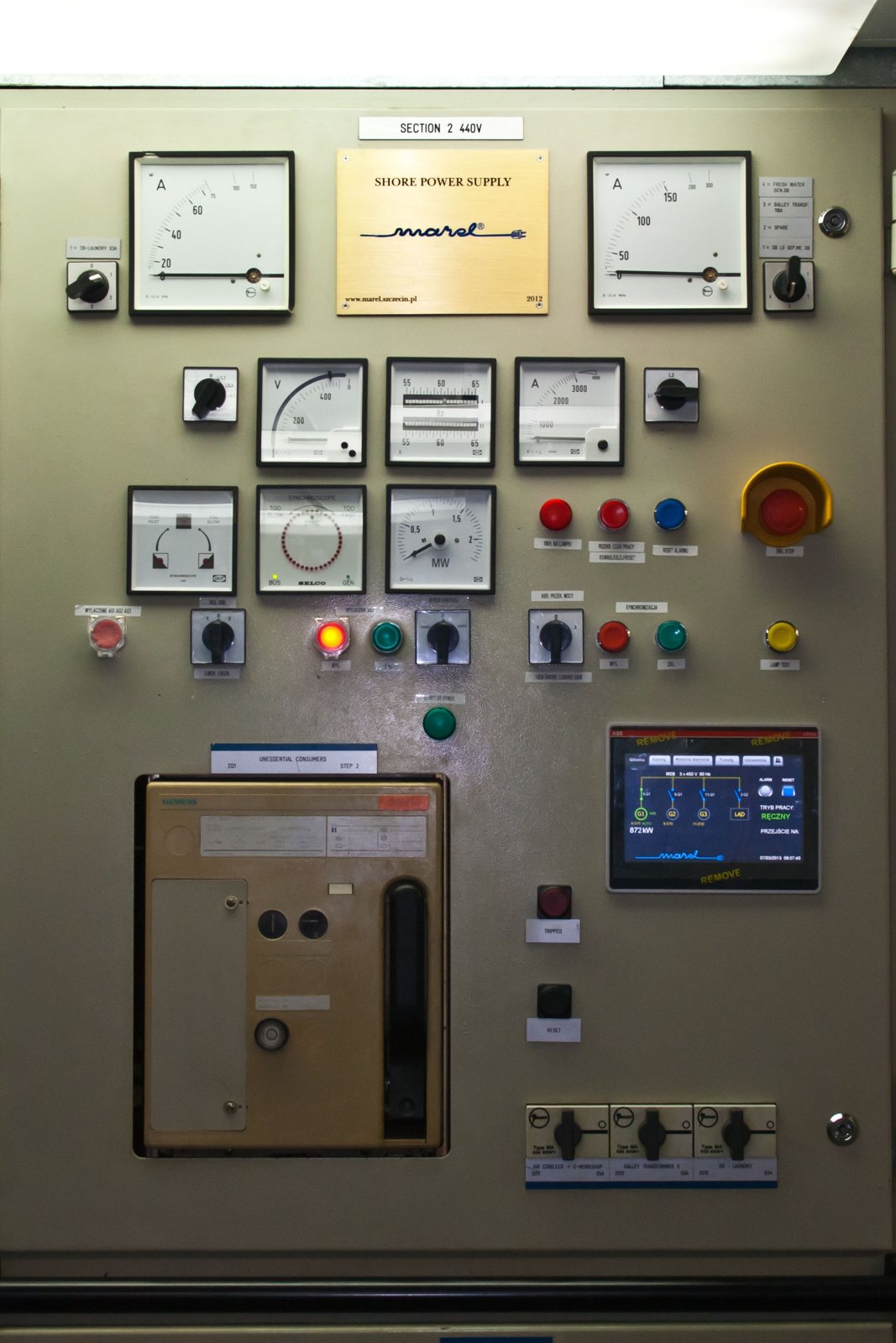 Shore-to-ship power supply system — project documentation